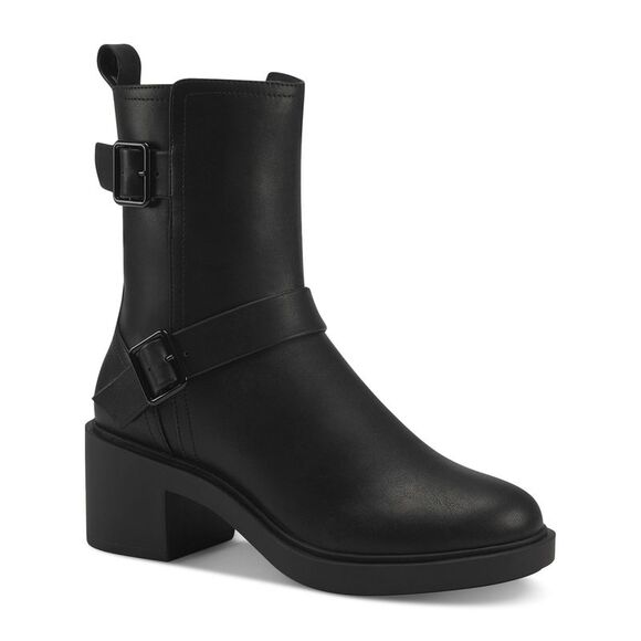 ALFANI Shoes - ALFANI Womens Black Buckle Accent Chantal Round Toe Block Heel Heeled Boots 11 M